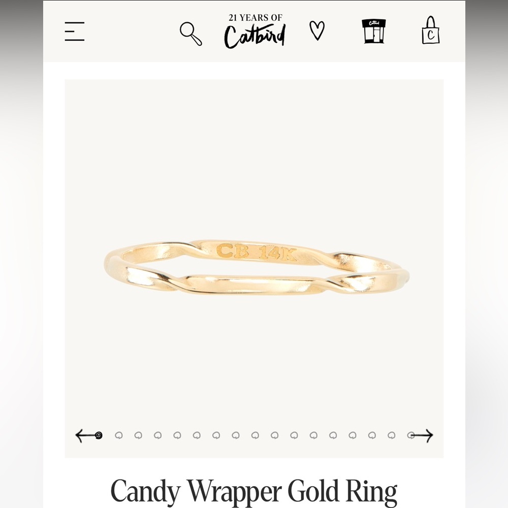 Catbird 14k gold Candy Wrapper Ring